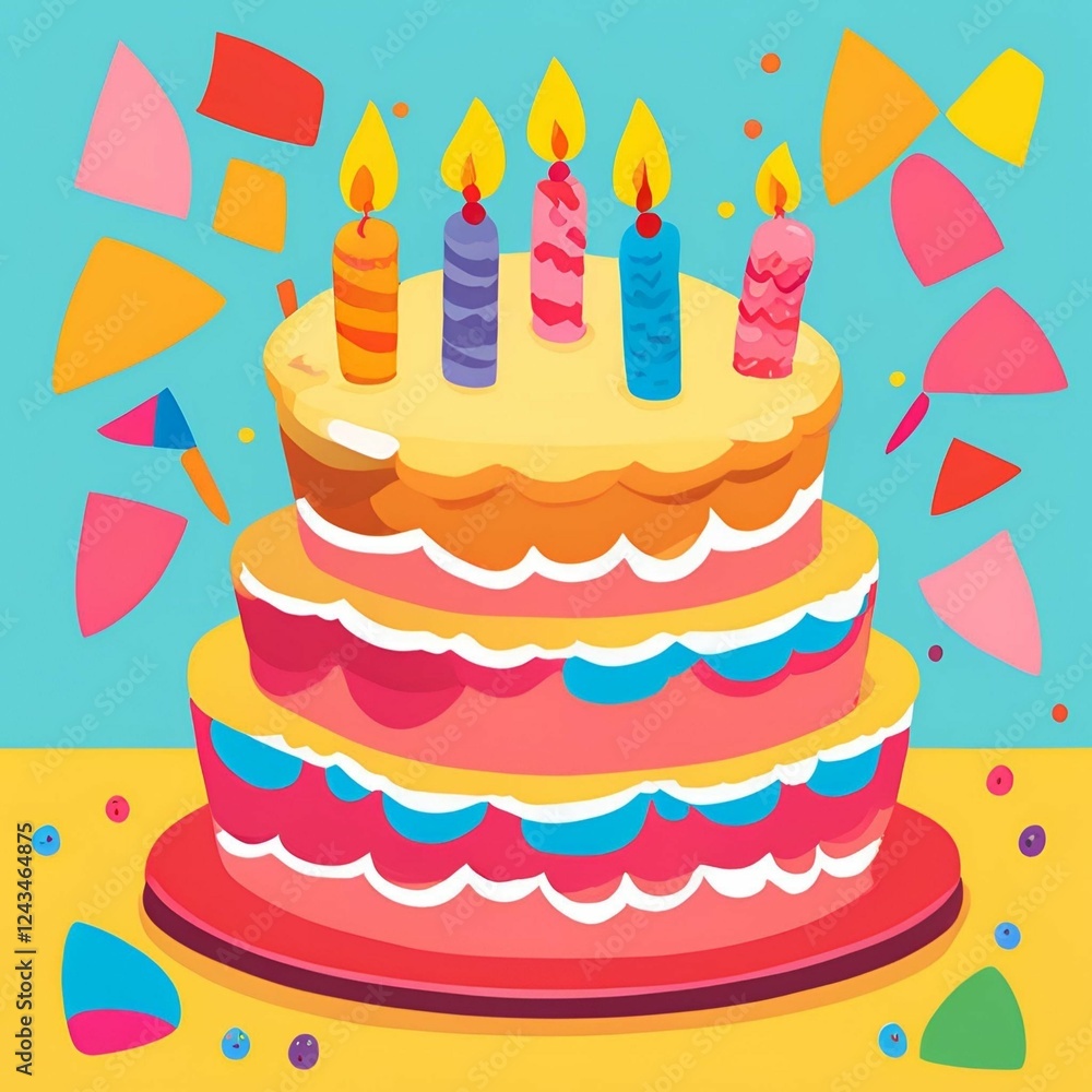 Birthday cake, dessert, cake illustration and wallpaper Birthday cake, dessert, cake illustration and wallpaper