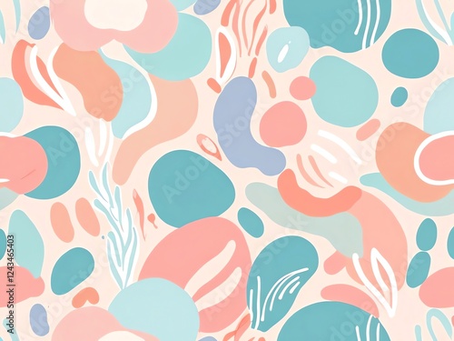 Wallpaper Mural Abstract Pastel Shapes Background: A Serene and Playful Design Torontodigital.ca