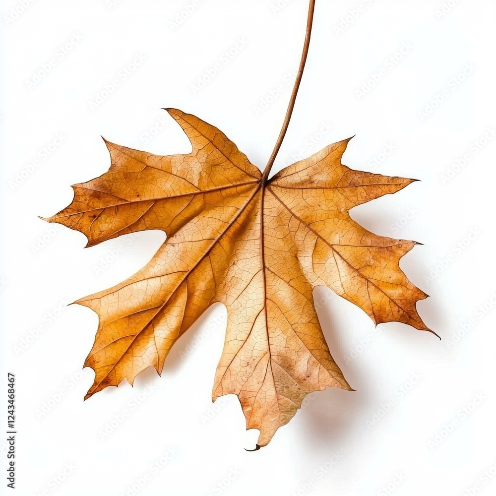 Single dried autumn leaf on white background. Single dried autumn leaf on white background.