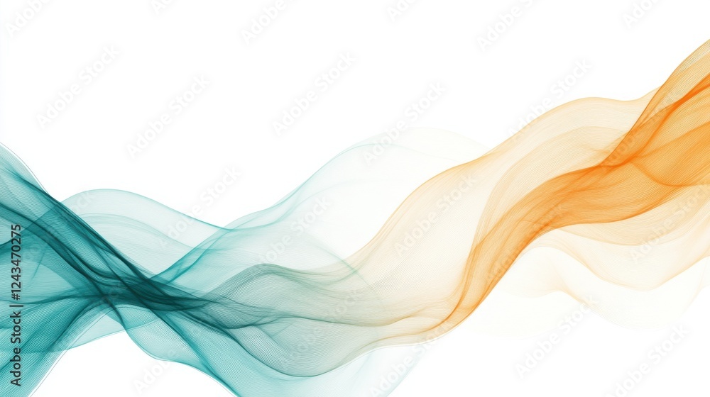 Minimalist design with flowing gradient strokes showcasing harmony and balance in form and color