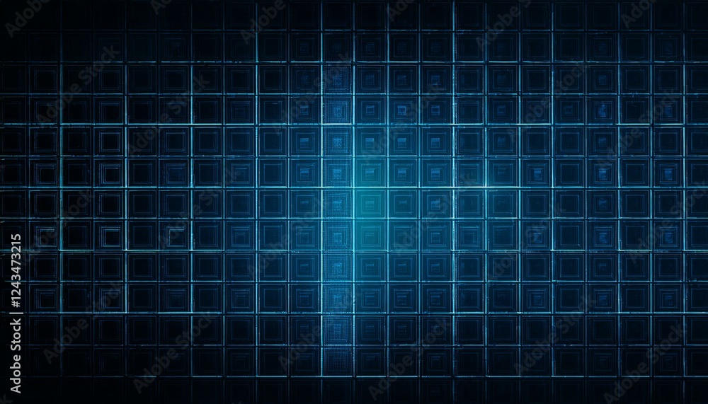 Abstract Grid Pattern in Dark Blue Hues Abstract Grid Pattern in Dark Blue Hues