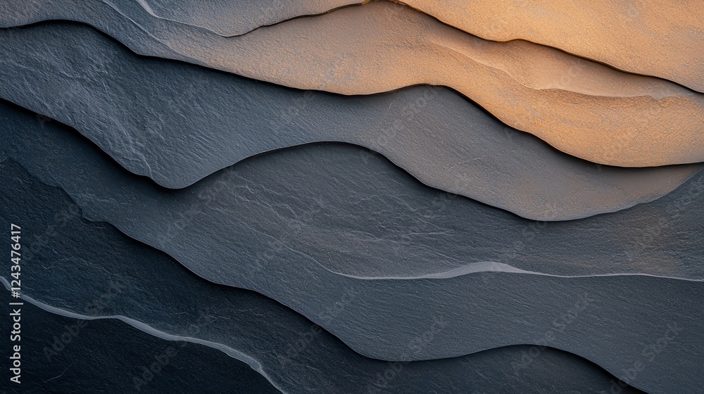 Obraz premium An abstract aerial view of layered earth tones showcasing waves of texture, creating a serene and calming visual experience. Perfect for use in design and nature themes.