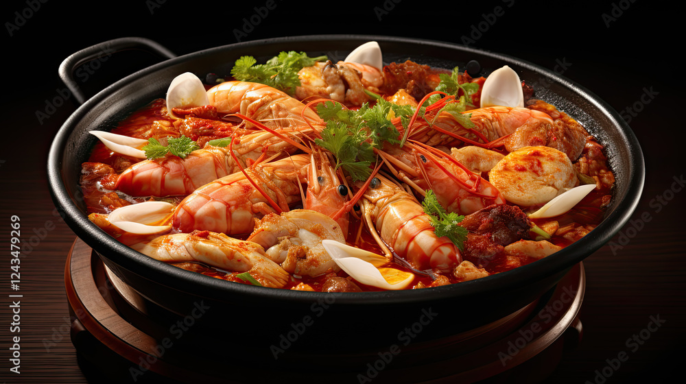 Spicy Shrimp Paella in a Cast Iron Pan Spicy Shrimp Paella in a Cast Iron Pan
