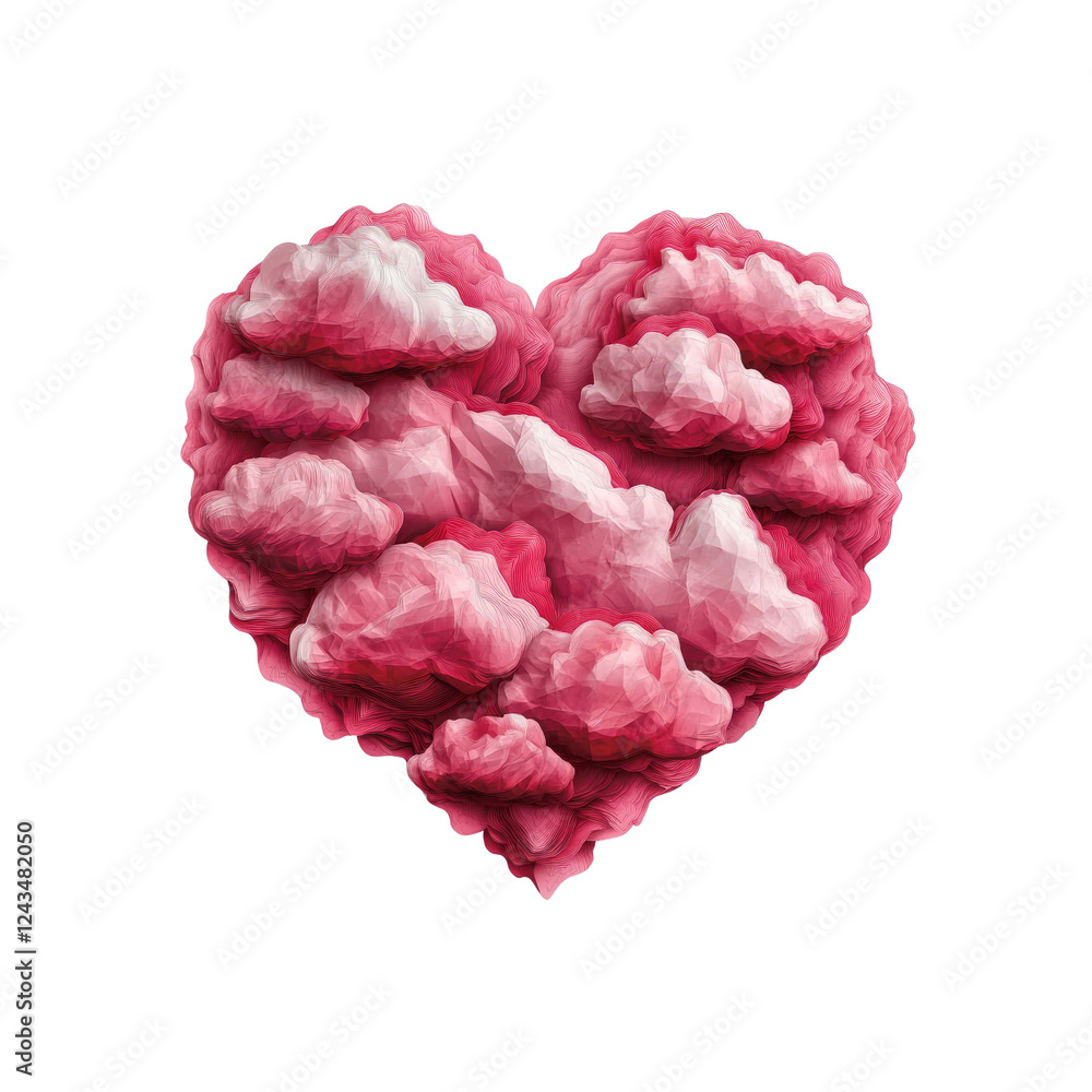 Pink Cloud Heart Abstract Valentine's Day Design Pink Cloud Heart Abstract Valentine's Day Design