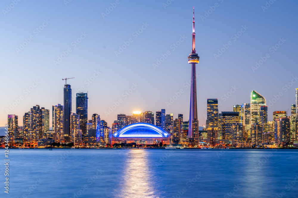 Naklejka premium Toronto, Ontario, Canada cityscape on Lake Ontario