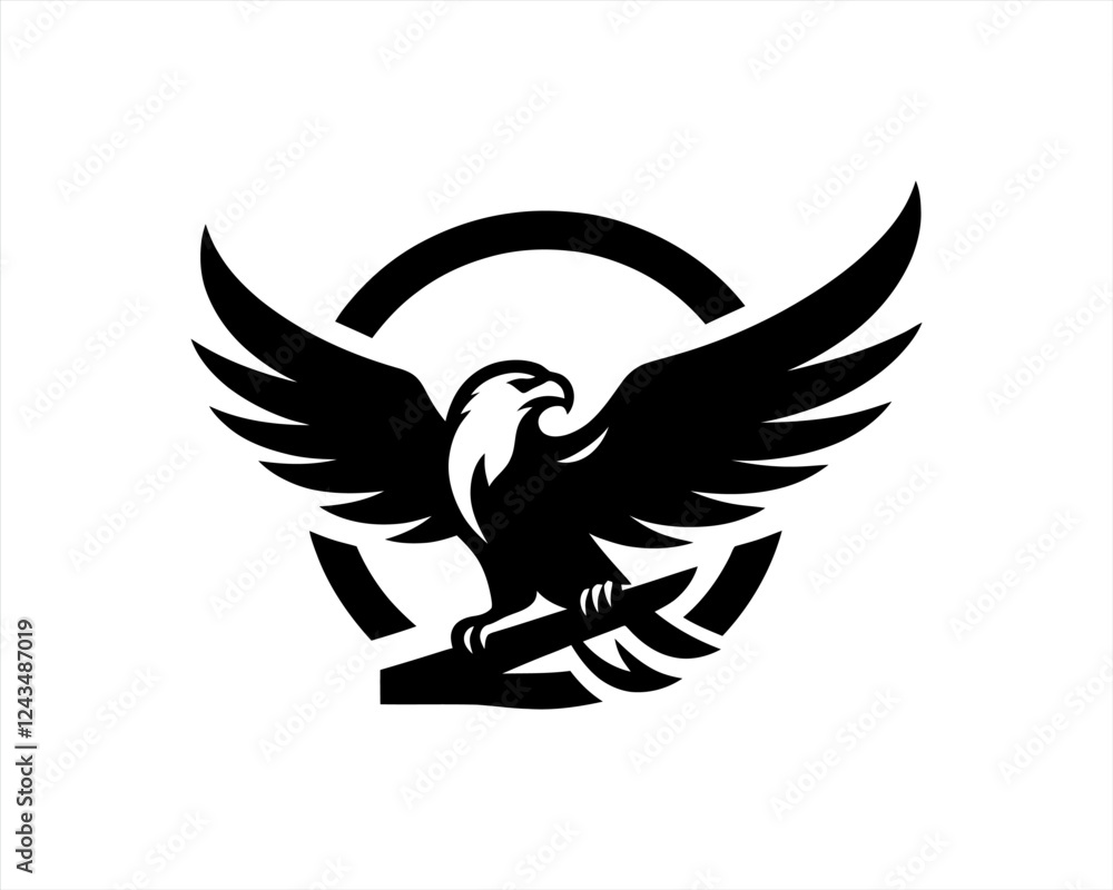Obraz premium Eagle logo design icon symbol vector illustration.