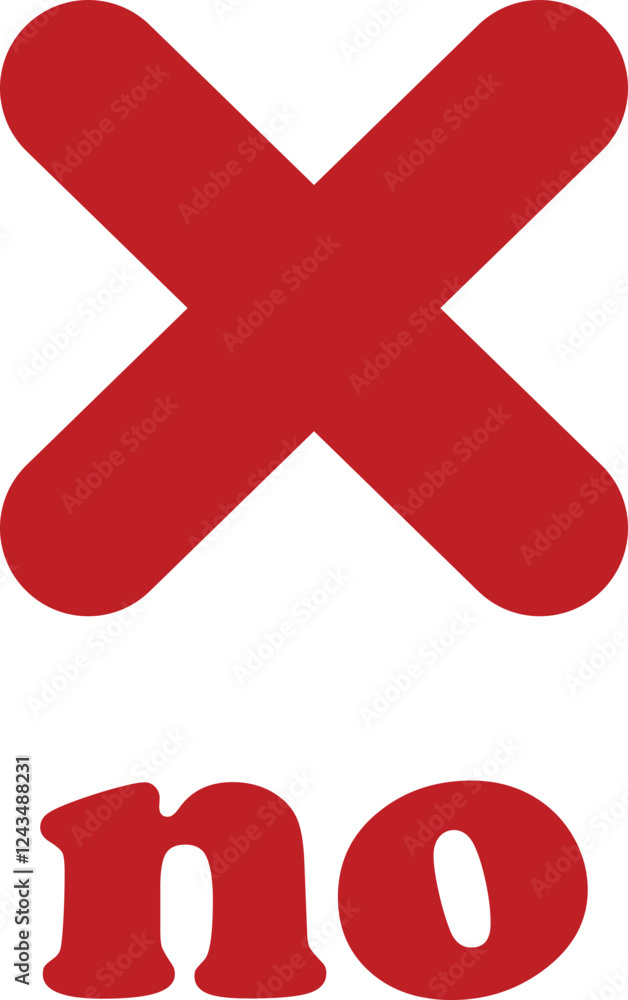 Obraz premium Sharp red checkmark icon on isolated transparent background black vector symbol for wrong choices. Modern flat and line design symbol cross sign. No letter negative mark, bad icon web app.
