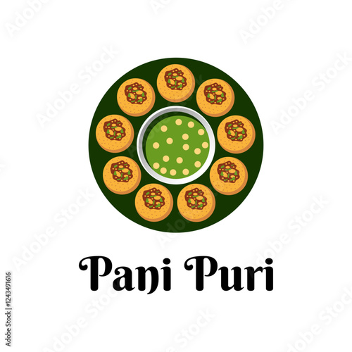 Delicious pani puri logo vector