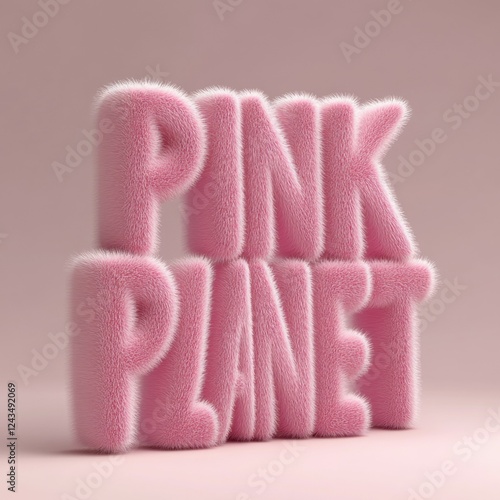 Vibrant Fuzzy Pink 3D Letters