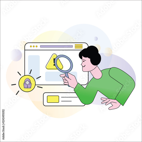 Fraud Fender Cybersecurity & Data Protection Vector Illustrations ID Theft, Hacking, Malware & Privacy Concepts
