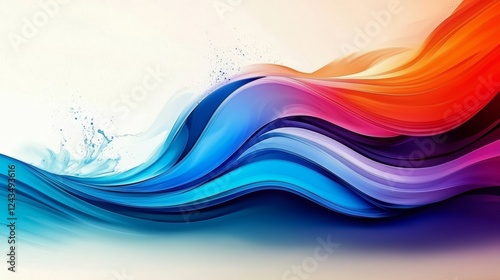 Wallpaper Mural Dynamic hues create a stunning wave effect over a white surface. Torontodigital.ca