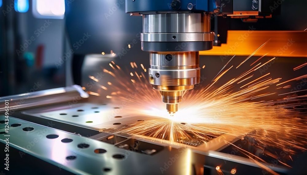 cnc milling machine processing and laser cutting for metal in the industrial motion blur industrial exhibition of machine tools cnc milling machine processing and laser cutting for metal in the industrial motion blur industrial exhibition of machine tools