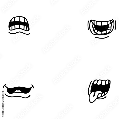 bold and simple versatile mouth logo for entertainment and media
minimalist representation suitable for various communication platforms