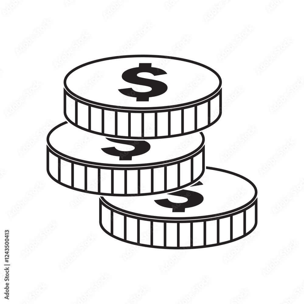 coin dollar vector template illustration logo coin dollar vector template illustration logo