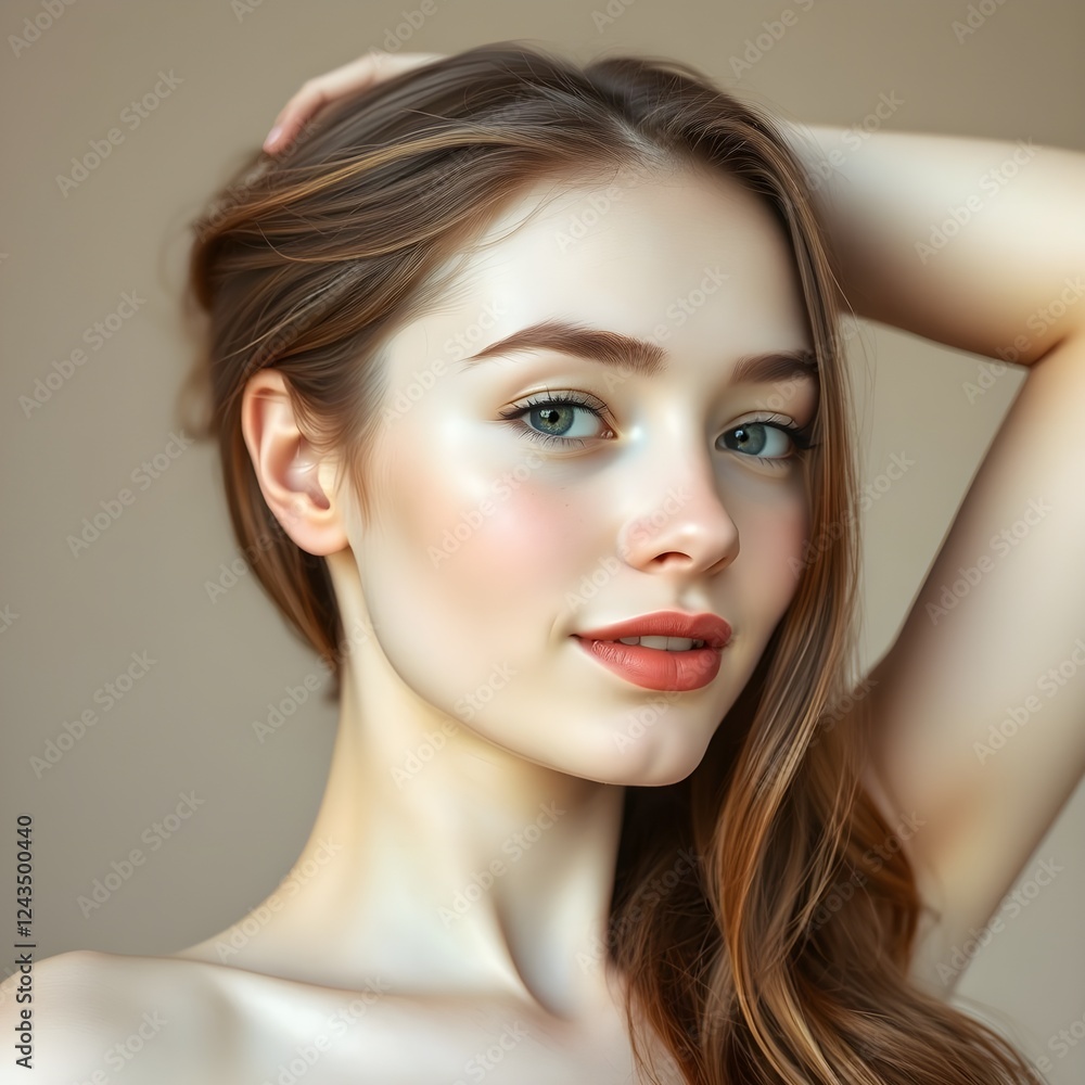 Fototapeta premium A clean and beautiful-skinned woman, beauty image