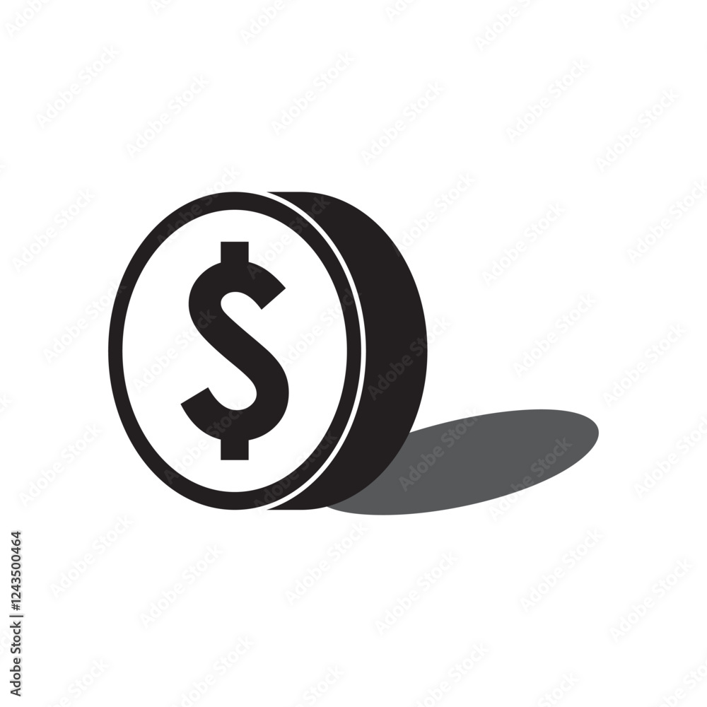 Naklejka premium coin dollar vector template illustration logo