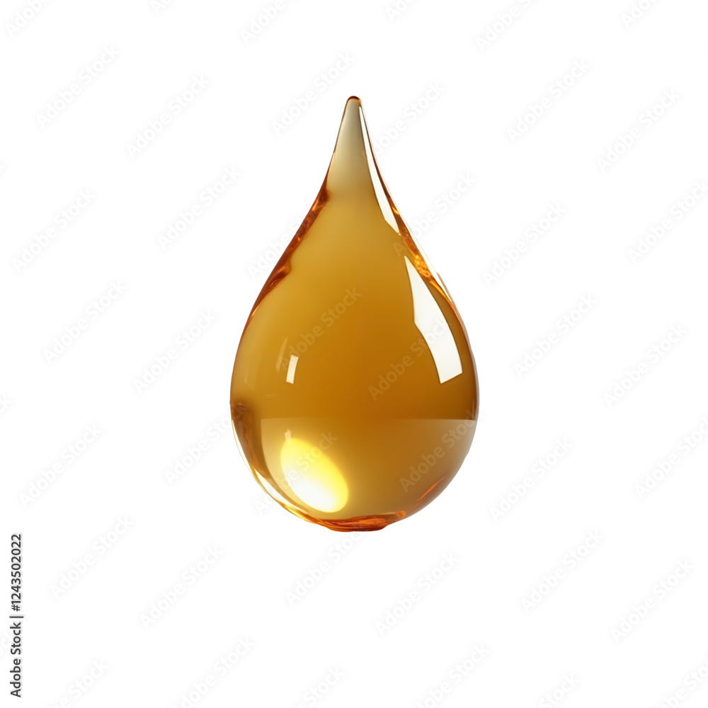 Elegant amber drop of liquid suspended in air against an isolated white background creating a striking transparent png for design and illustration purposes Elegant amber drop of liquid suspended in air against an isolated white background creating a striking transparent png for design and illustration purposes