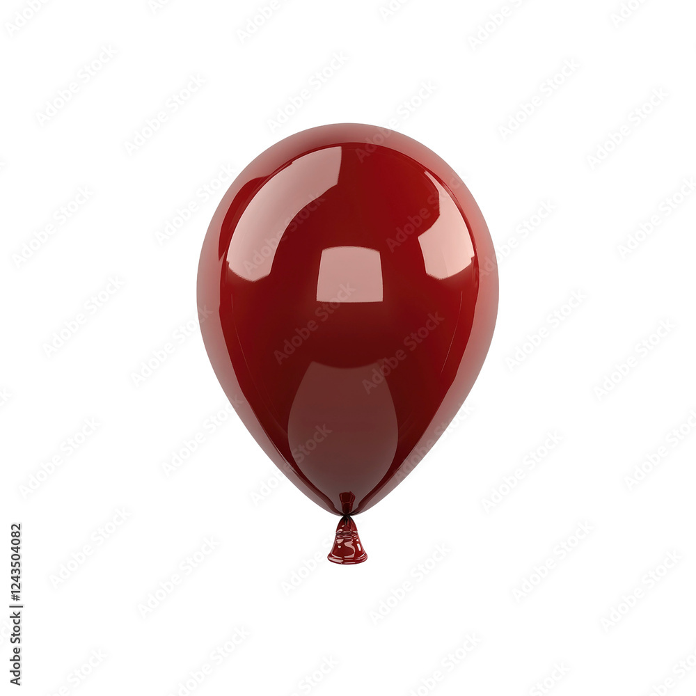 Obraz premium Single Red Balloon Isolated on Transparent background