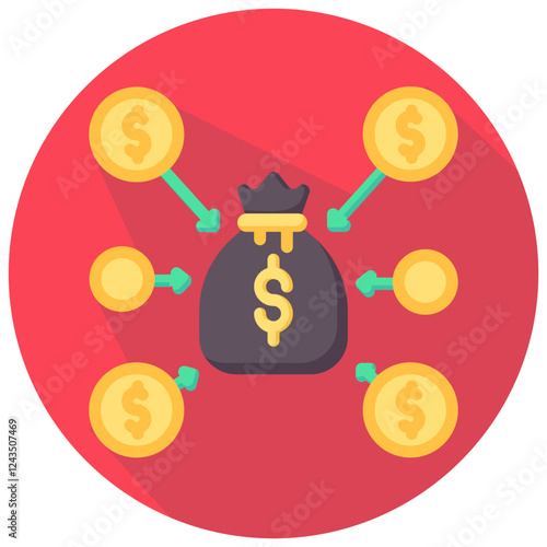crowdfunding vector round flat icon
