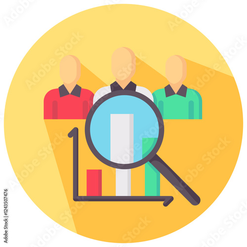 competitor analysis vector round flat icon