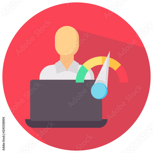 workload vector round flat icon