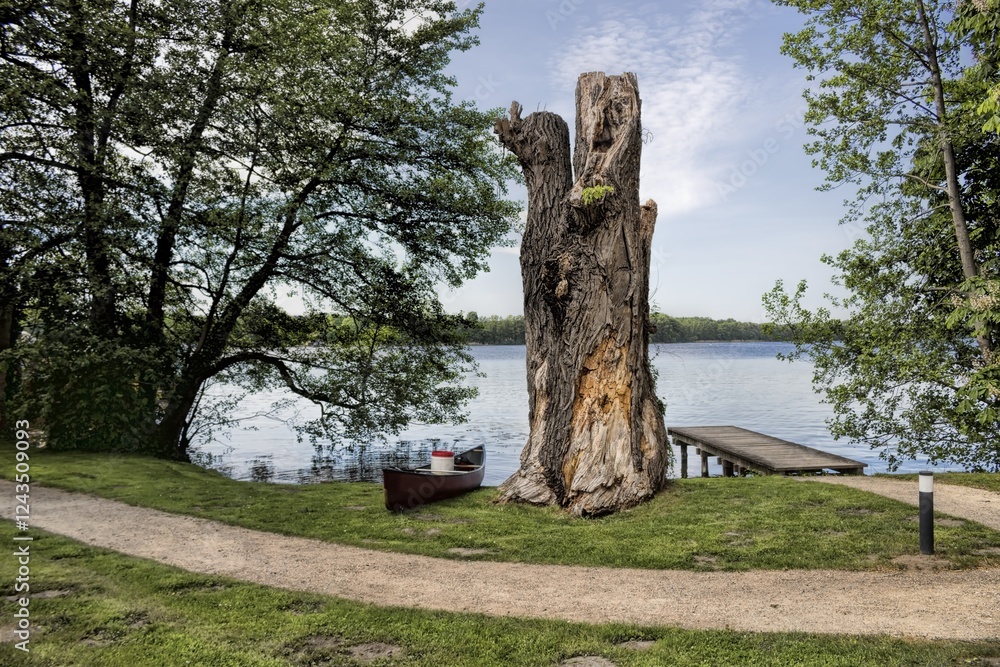 mirow, deutschland - pittoreskes ufer am mirower see