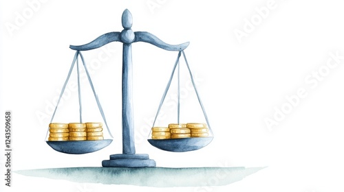 Wallpaper Mural Golden coins balanced on scale, a visual representation of financial equilibrium and investment decisions Torontodigital.ca