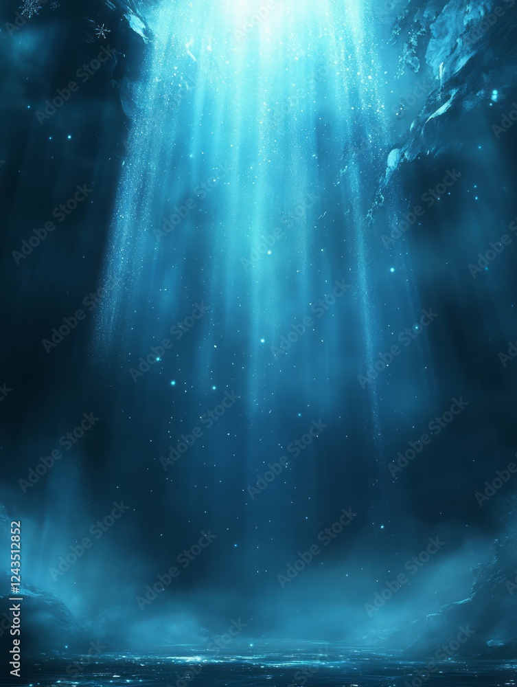 Celestial Light Beams Illuminate a Mysterious Frozen Lake Celestial Light Beams Illuminate a Mysterious Frozen Lake