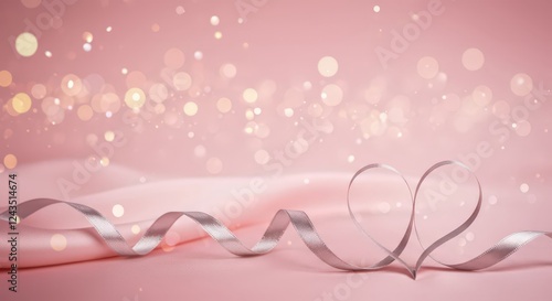 Silver Ribbon Forming Hearts