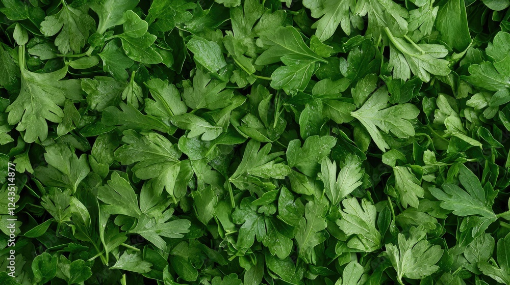 Fresh parsley leaves, close-up, food texture, culinary background Fresh parsley leaves, close-up, food texture, culinary background