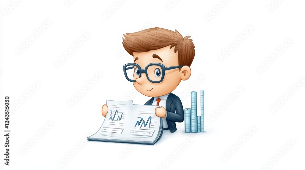 Businessman in suit and glasses absorbed in reading newspaper, a glimpse into daily news consumption Businessman in suit and glasses absorbed in reading newspaper, a glimpse into daily news consumption