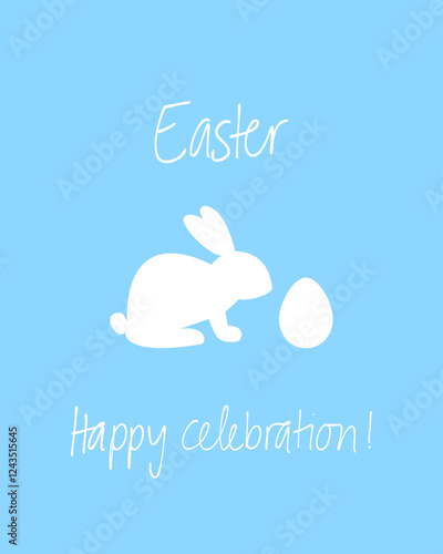 Easter vector modern card with rabbit