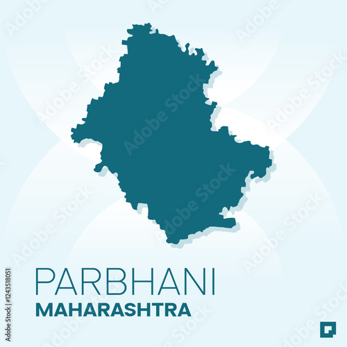 Parbhani vector map, Vector map of Parbhani, editable eps, AI files, Vector illustration of Parbhani vector map