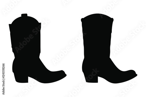 Cowboy Boot silhouette vector, Cowboy boot icon vector illustration 