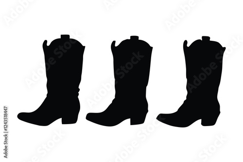 Cowboy Boot silhouette vector, Cowboy boot icon vector illustration 