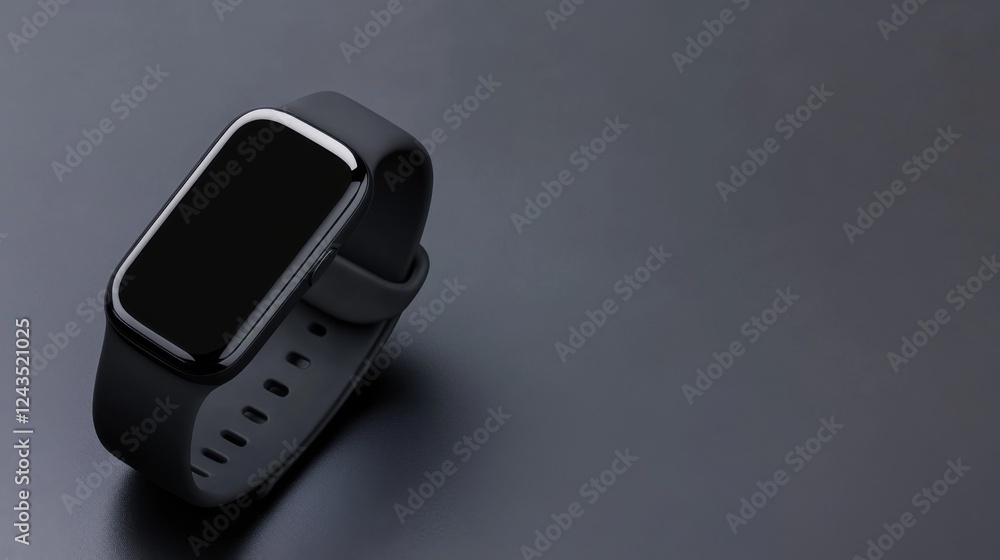 Modern black smartwatch on a sleek dark surface showcasing minimalist design and advanced technology features Modern black smartwatch on a sleek dark surface showcasing minimalist design and advanced technology features
