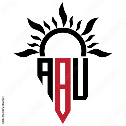 ABU Letter Logo Design. Initial letters ABU logo icon. Abstract letter ABU minimal vector logo design template.