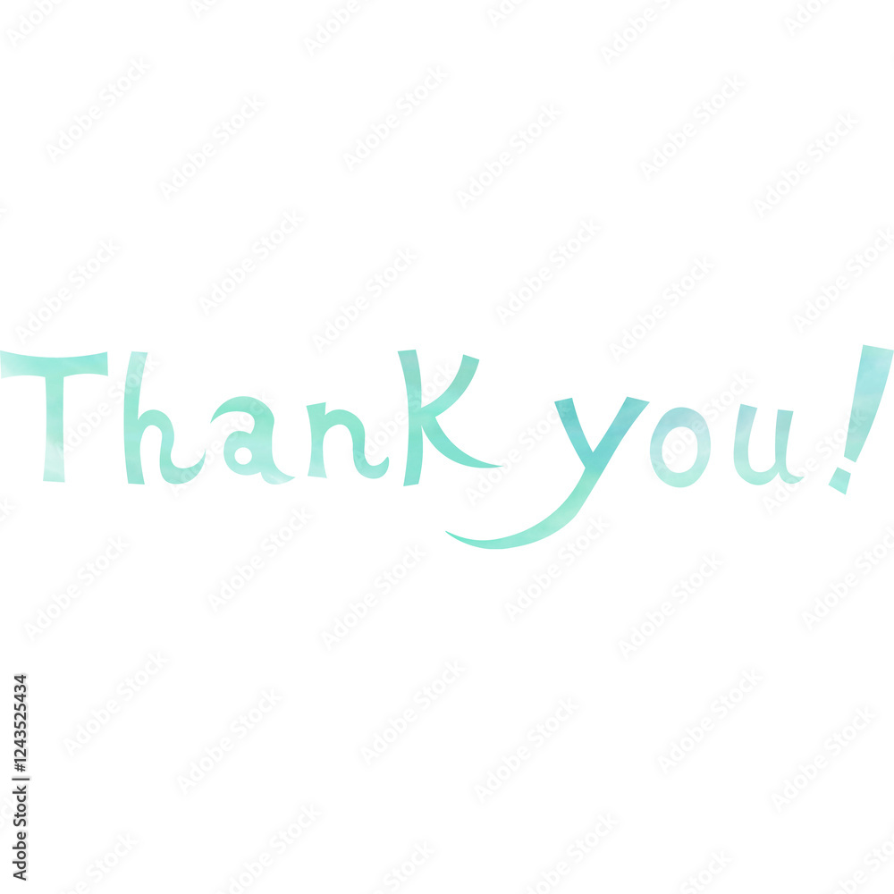 Clip art image of a beautiful watercolor patterned thank you icon. Clip art image of a beautiful watercolor patterned thank you icon.