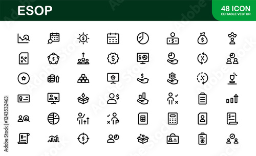 Professional ESOP Icons - Scalable and Versatile Graphics for Equity Plans and Corporate Presentations