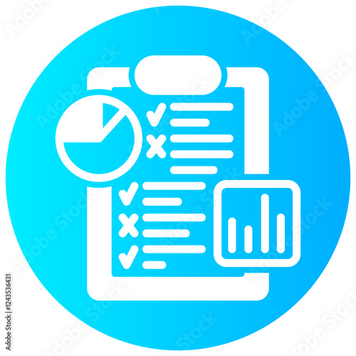 data report vector round glyph icon