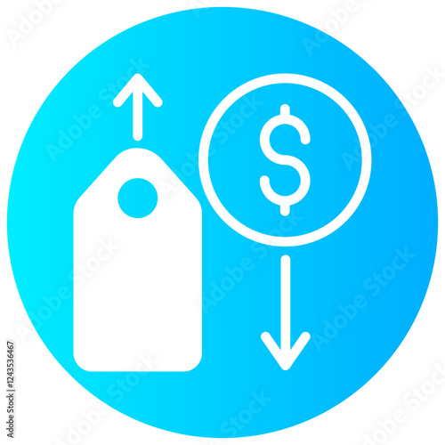 inflation vector round glyph icon