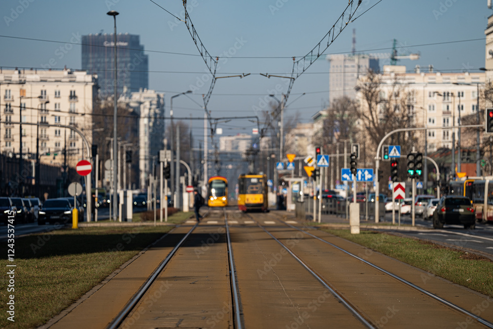 Linia tramwajowa - warszawa śródmieście