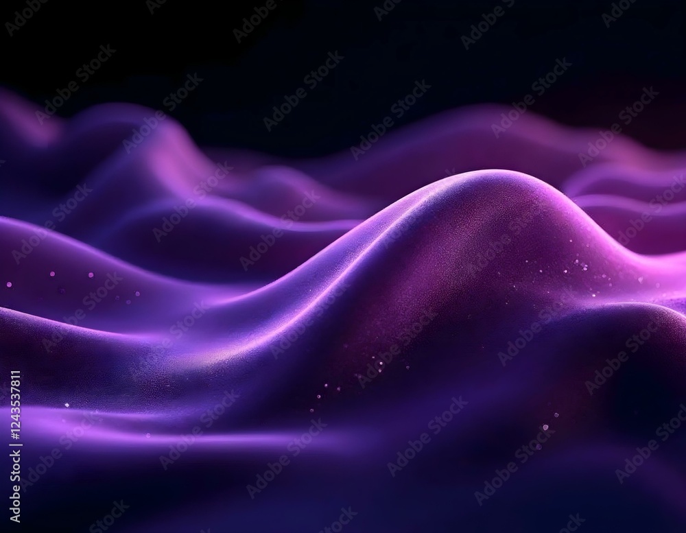 Obraz premium Ethereal purple waves, Cosmic energy flow, Abstract fluid forms