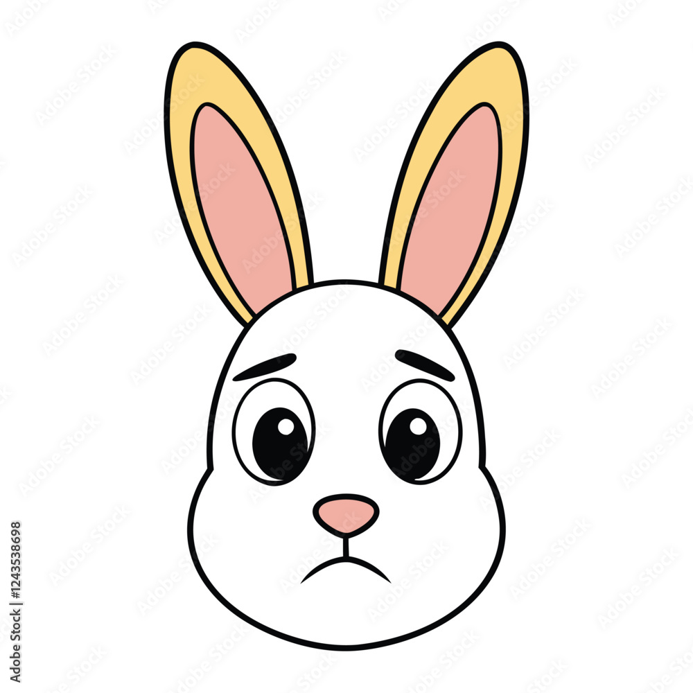 Cute rabbit head funny vector art illustration Cute rabbit head funny vector art illustration