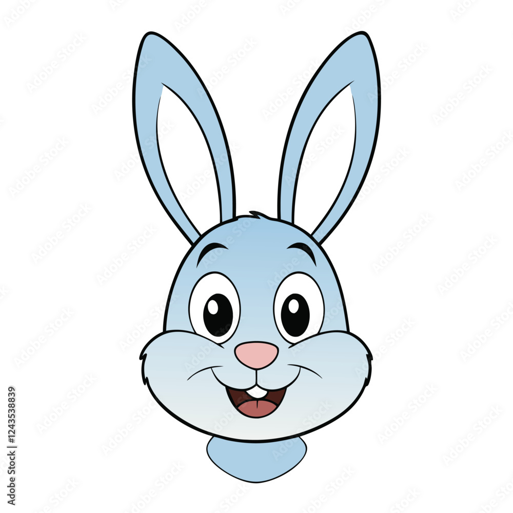Cute rabbit head funny vector art illustration Cute rabbit head funny vector art illustration