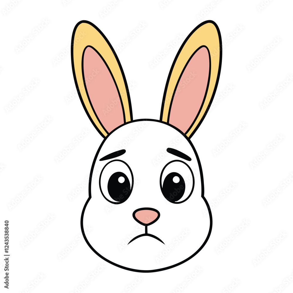 Cute rabbit head funny vector art illustration Cute rabbit head funny vector art illustration