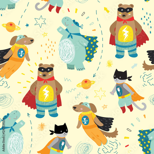 patron de animales super heroes