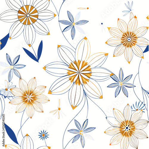 Seamless vector floral background. 