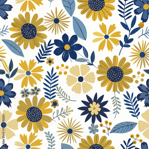 Seamless vector floral background. 