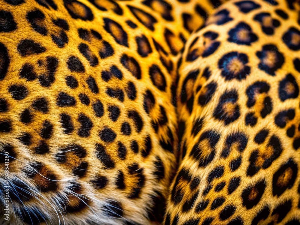 Macro Leopard Skin Texture: Close-up of Wild Animal Spots and Circles